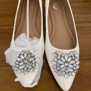 NEW white flats // size 9